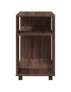 Tavolino con Ruote Rovere Marrone 70x35x60 cm in Truciolato