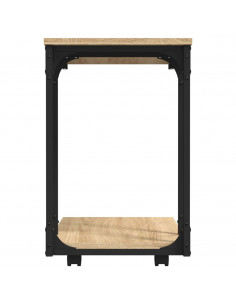 Tavolino con Ruote Rovere Sonoma 50x35x55,5cm Legno Multistrato