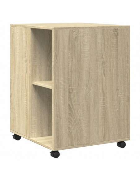 Tavolino con Ruote Rovere Sonoma 55x60x78 cm in Truciolato