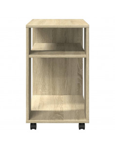 Tavolino con Ruote Rovere Sonoma 70x35x60 cm in Truciolato