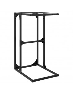 Tavolino con Vetro Trasparente 40x30x61,5cm in Acciaio