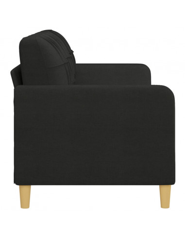 Divano a 3 Posti Nero 180 cm in Tessuto