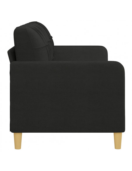 Divano a 3 Posti Nero 180 cm in Tessuto