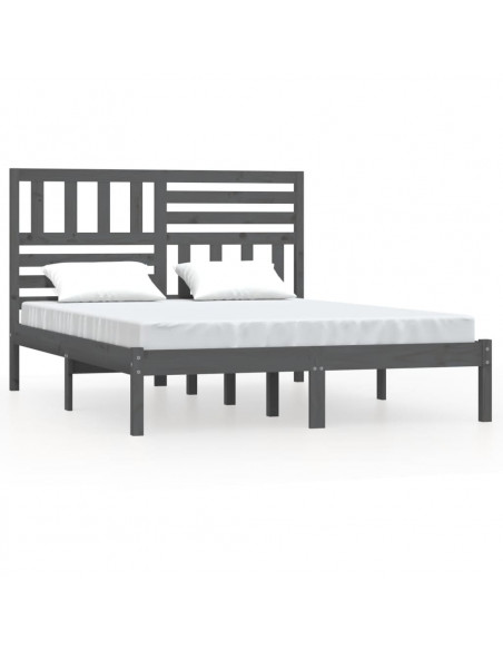 Giroletto Grigio 135x190 cm Double in Legno Massello di Pino