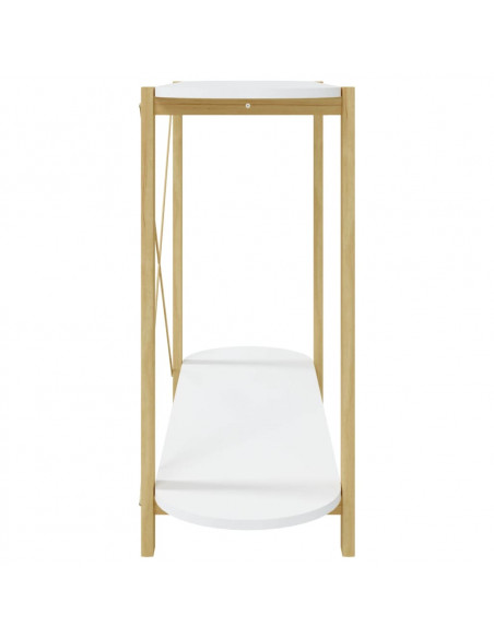 Tavolino Consolle Bianco 110x38x75 cm in Legno Multistrato