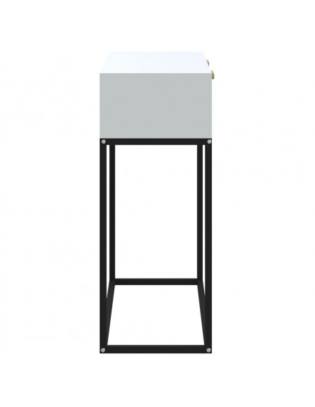 Tavolino Consolle Bianco 80x30x75 cm Legno Multistrato e Ferro