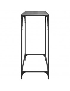 Tavolino Consolle con Piano in Vetro Nero 80x35x81cm in Acciaio