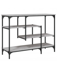 Tavolino Consolle con Ripiani Grigio Sonoma 100x35x75 cm