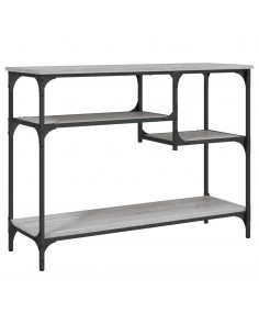 Tavolino Consolle con Ripiani Grigio Sonoma 100x35x75 cm