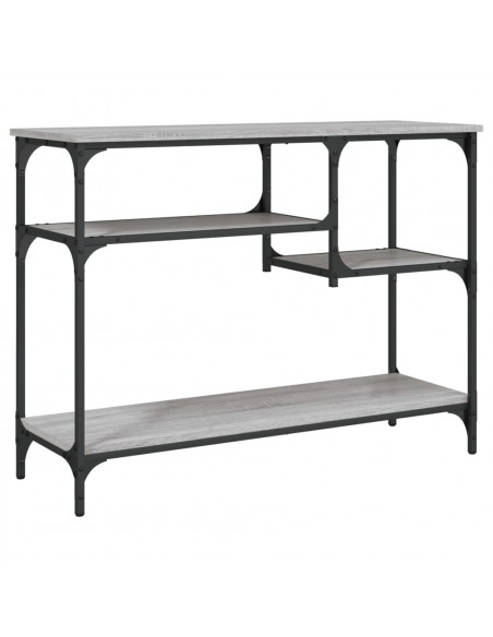 Tavolino Consolle con Ripiani Grigio Sonoma 100x35x75 cm