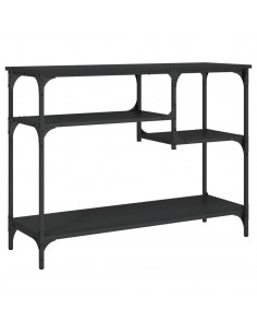 Tavolino Consolle con Ripiani Nero 100x35x75 cm
