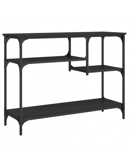 Tavolino Consolle con Ripiani Nero 100x35x75 cm