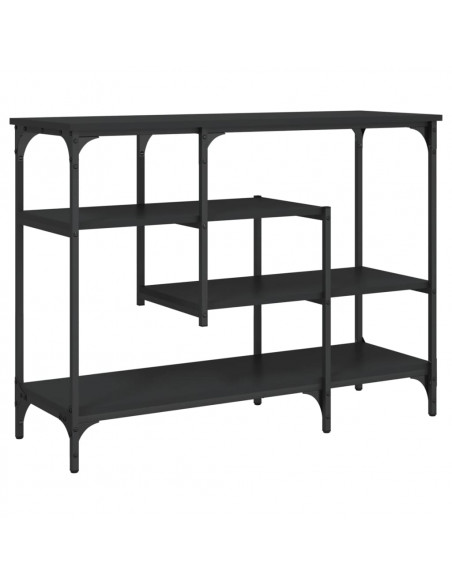 Tavolino Consolle con Ripiani Nero 100x35x75 cm