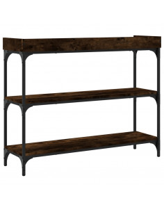 Tavolino Consolle con Ripiani Rovere Fumo 100x30x80 cm