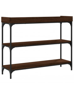 Tavolino Consolle con Ripiani Rovere Marrone 100x30x80 cm