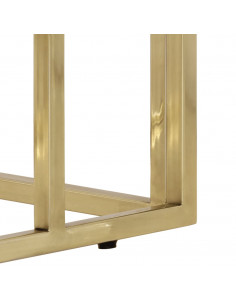 Tavolino Consolle Dorato Acciaio Inossidabile e Vetro Temperato