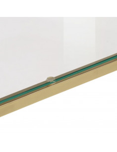 Tavolino Consolle Dorato Acciaio Inossidabile e Vetro Temperato
