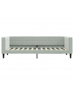 Divano Letto Estraibile Cassetti Grigio Chiaro 80x200cm Velluto 2