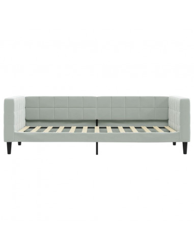 Divano Letto Estraibile Cassetti Grigio Chiaro 80x200cm Velluto
