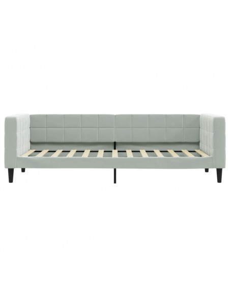 Divano Letto Estraibile Cassetti Grigio Chiaro 80x200cm Velluto