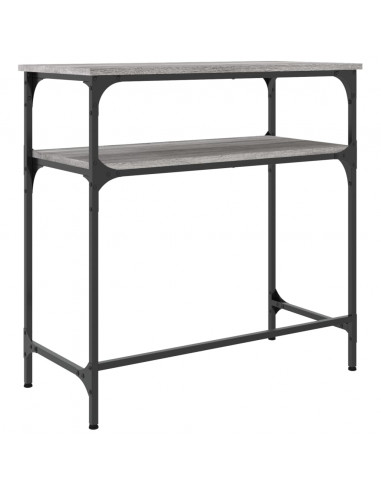 Tavolino Consolle Grigio Sonoma 75x35,5x75 cm Legno Multistrato