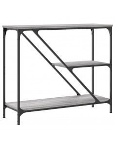 Tavolino Consolle Grigio Sonoma 88,5x30x75 cm Legno Multistrato