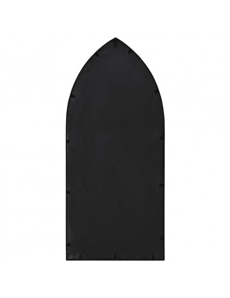 Specchio da Giardino Nero 70x30 cm in Ferro per Uso Esterno