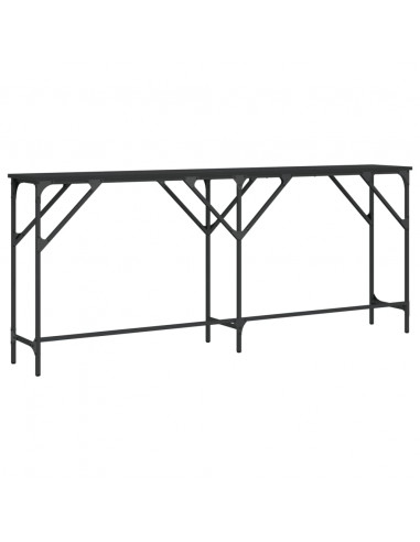 Tavolino Consolle Nero 180x29x75 cm in Legno Multistrato