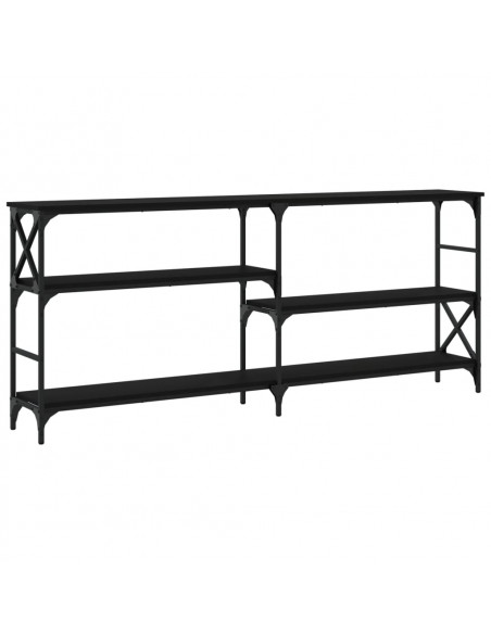 Tavolino Consolle Nero 180x29x76,5 cm in Legno Multistrato