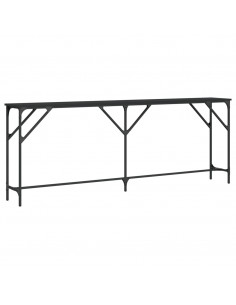 Tavolino Consolle Nero 200x29x75 cm in Legno Multistrato