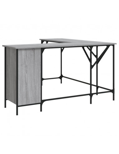 Scrivania Grigio Sonoma 141x141x75 cm in Legno Multistrato