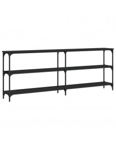 Tavolino Consolle Nero 200x29x75 cm in Legno Multistrato