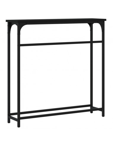 Tavolino Consolle Nero 75x19,5x75 cm in Legno Multistrato
