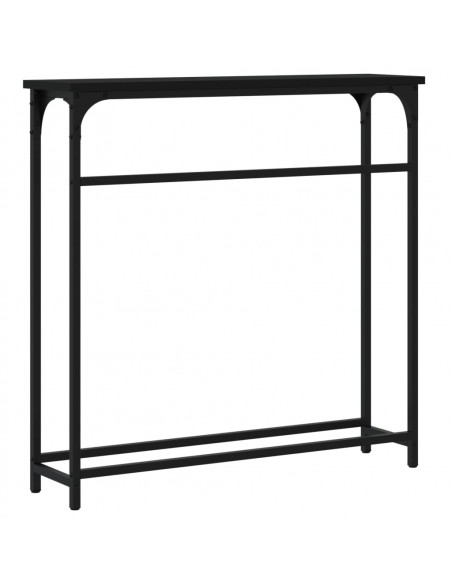 Tavolino Consolle Nero 75x19,5x75 cm in Legno Multistrato