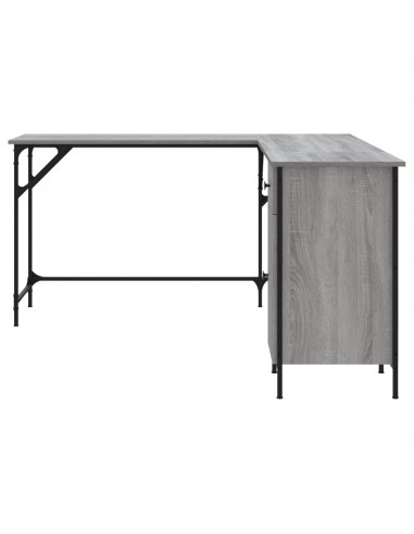 Scrivania Grigio Sonoma 141x141x75 cm in Legno Multistrato