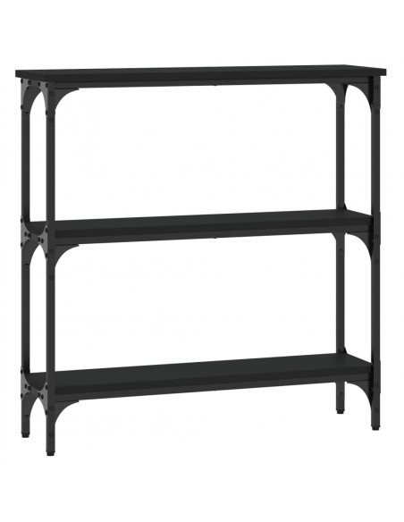 Tavolino Consolle Nero 75x22,5x75 cm in Legno Multistrato