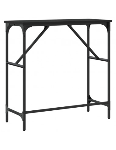 Tavolino Consolle Nero 75x32x75 cm in Legno Multistrato