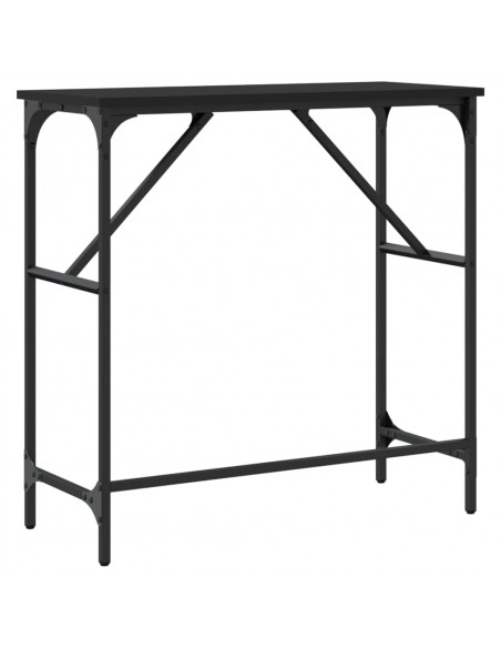Tavolino Consolle Nero 75x32x75 cm in Legno Multistrato