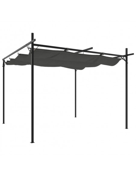 Pergola con Tetto Retrattile Antracite 295x292x230 cm