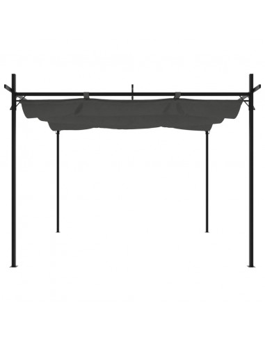 Pergola con Tetto Retrattile Antracite 295x292x230 cm