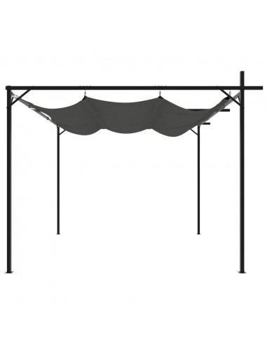 Pergola con Tetto Retrattile Antracite 295x292x230 cm
