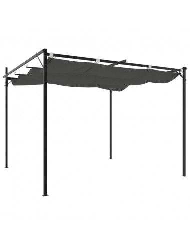 Pergola con Tetto Retrattile Antracite 295x292x230 cm