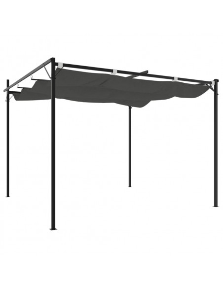 Pergola con Tetto Retrattile Antracite 295x292x230 cm