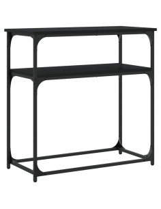 Tavolino Consolle Nero 75x35,5x75 cm in Legno Multistrato
