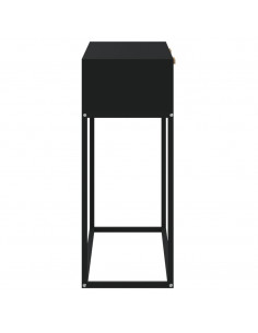 Tavolino Consolle Nero 80x30x75 cm Legno Multistrato e Ferro