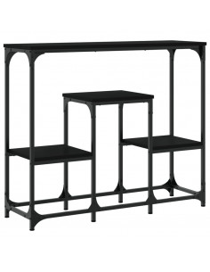 Tavolino Consolle Nero 89,5x28x76 cm in Legno Multistrato