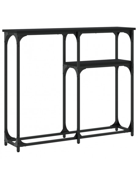 Tavolino Consolle Nero 90x22,5x75 cm in Legno Multistrato