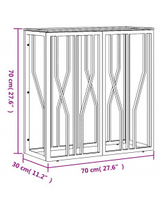Tavolino Consolle Oro 70x30x70 cm in Acciaio Inox e Vetro