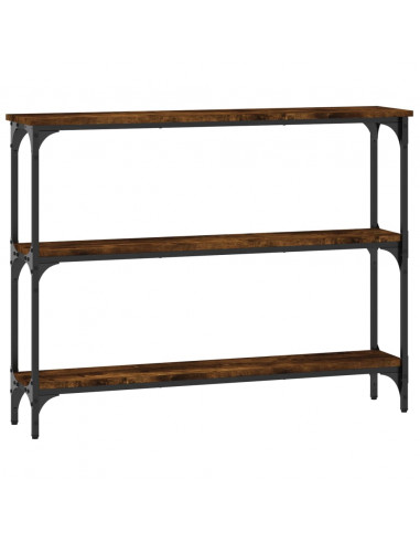 Tavolino Consolle Rovere Fumo 100x22,5x75 cm Legno Multistrato