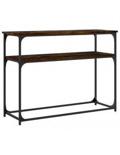 Tavolino Consolle Rovere Fumo 100x35,5x75 cm Legno Multistrato